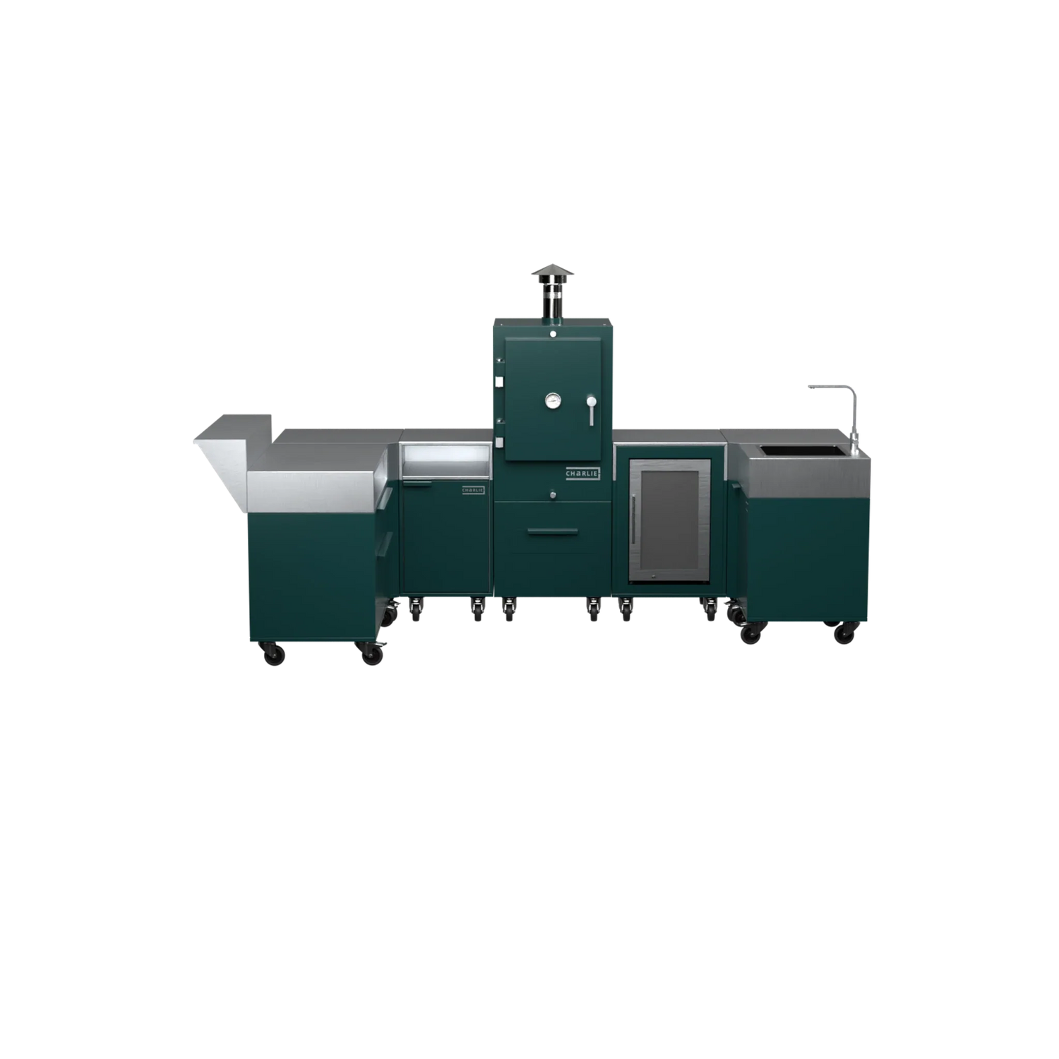 U-Shape Kitchen U1 in Agave green, front view