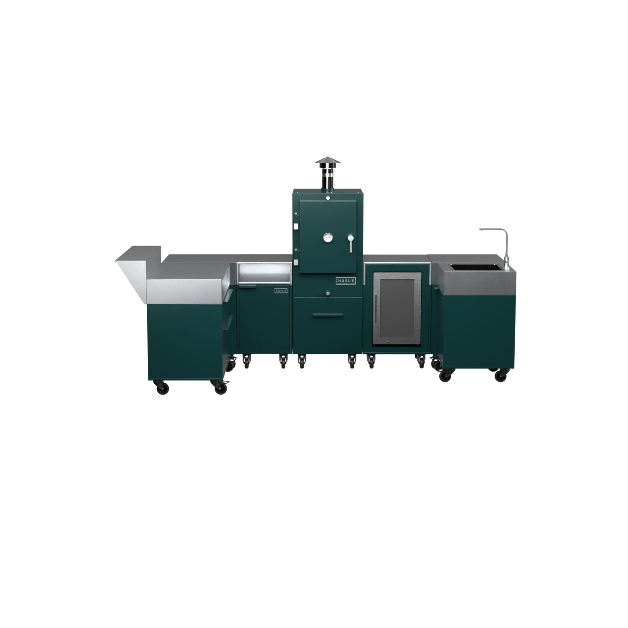 U-Shape Kitchen U1 in Agave green, front view