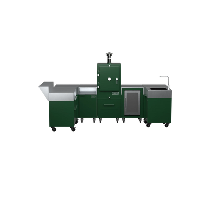 U-Shape Kitchen U1 in Green Chilli green, straight-on front view