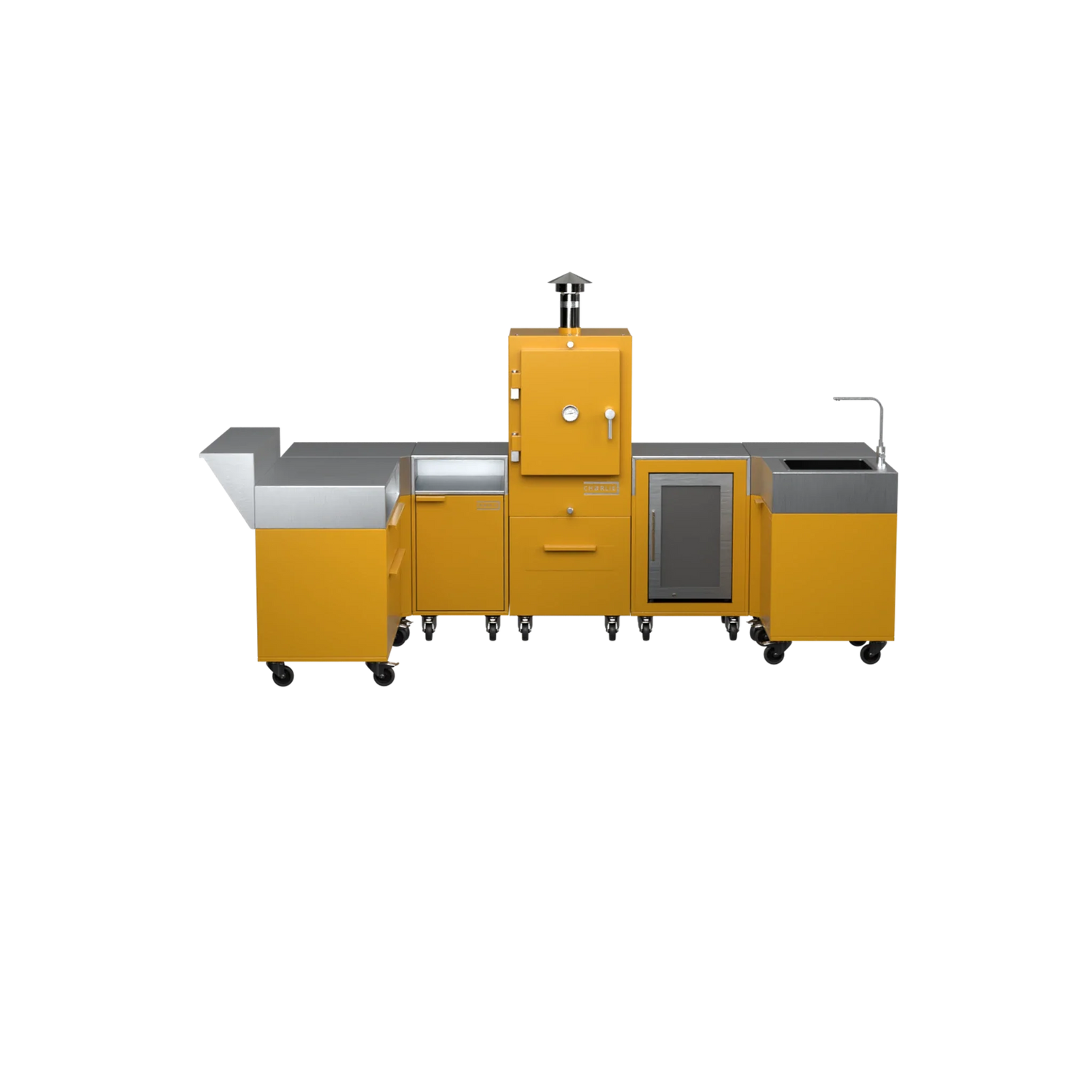 U-Shape Kitchen U1 in Honeycomb amber, straight front view