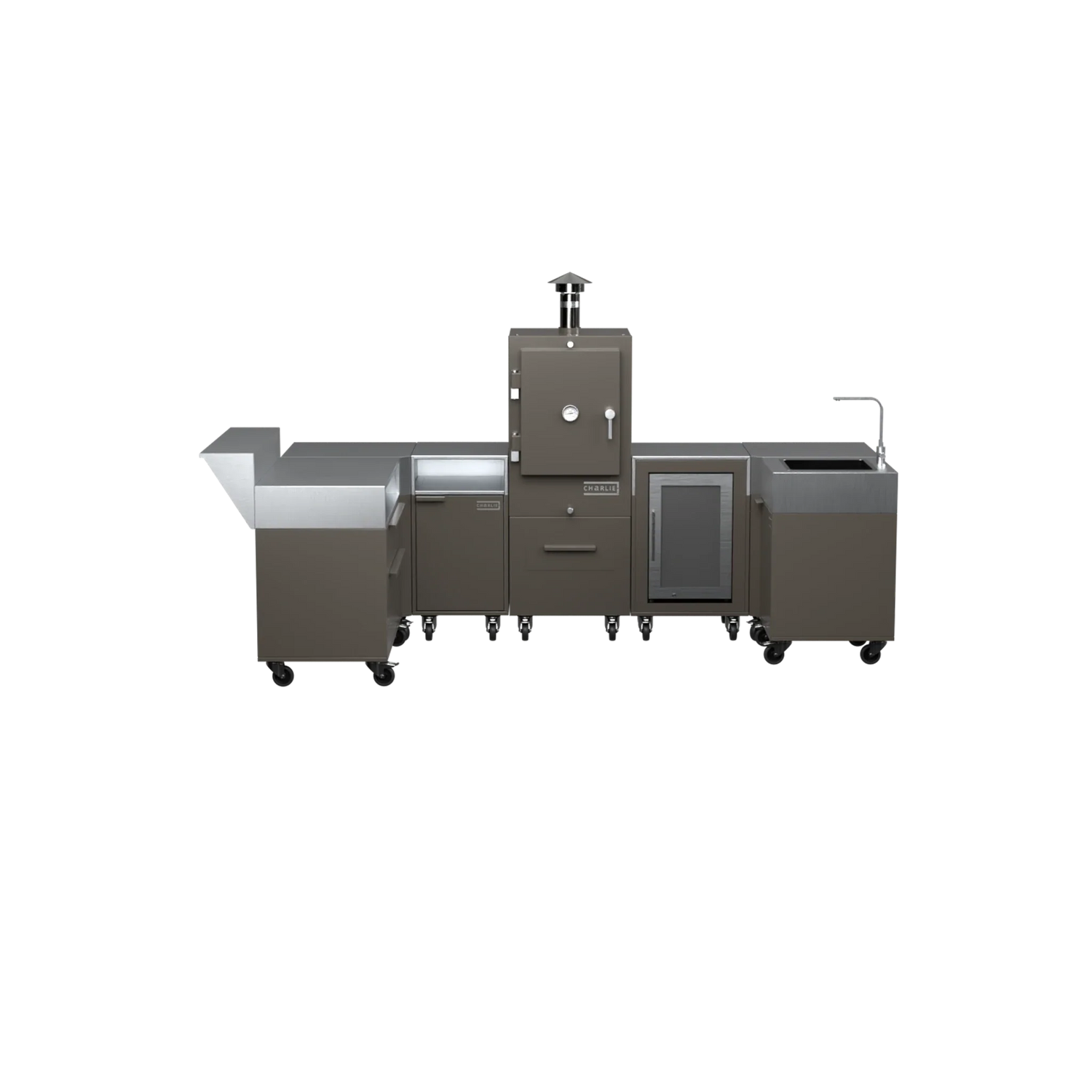 U-Shape Kitchen U1 in Porcini beige, front elevation view