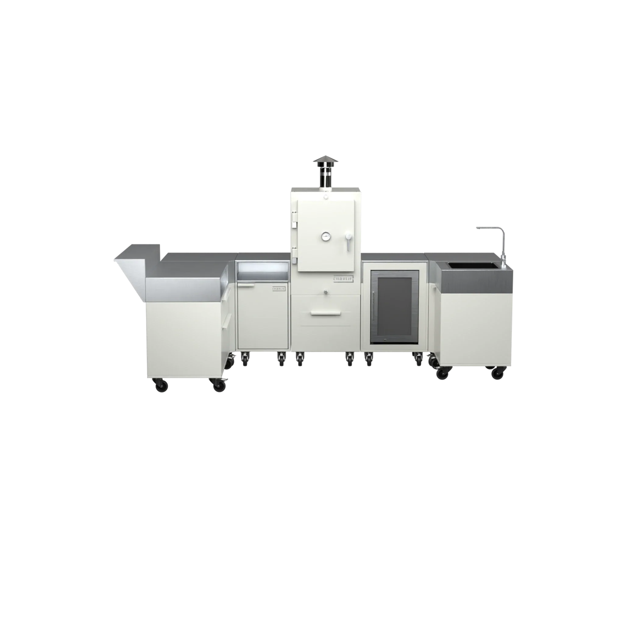 U-Shape Kitchen U1 in Truffle brown, straight front view