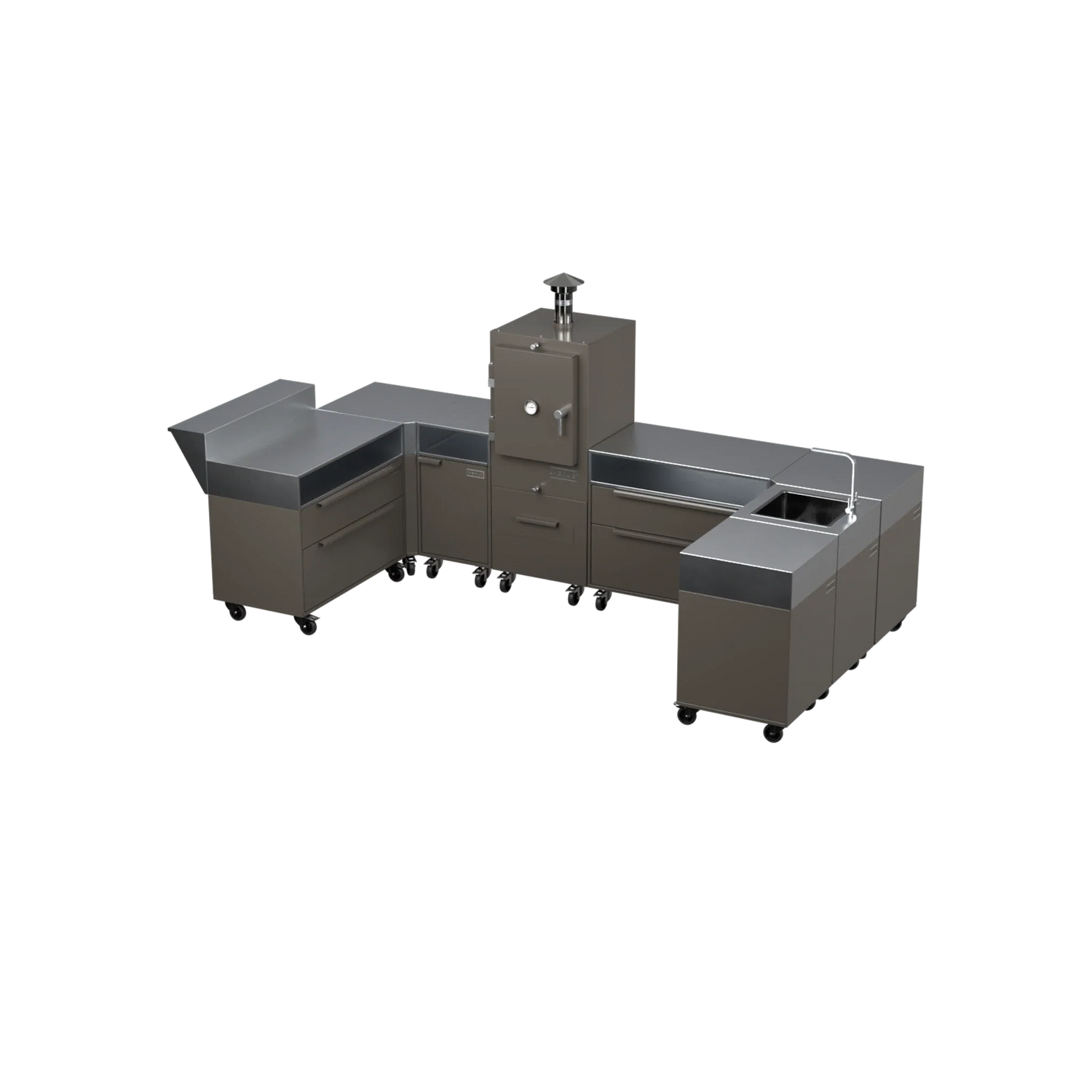 U-Shape Kitchen U2 in Porcini taupe, angled three-quarter view