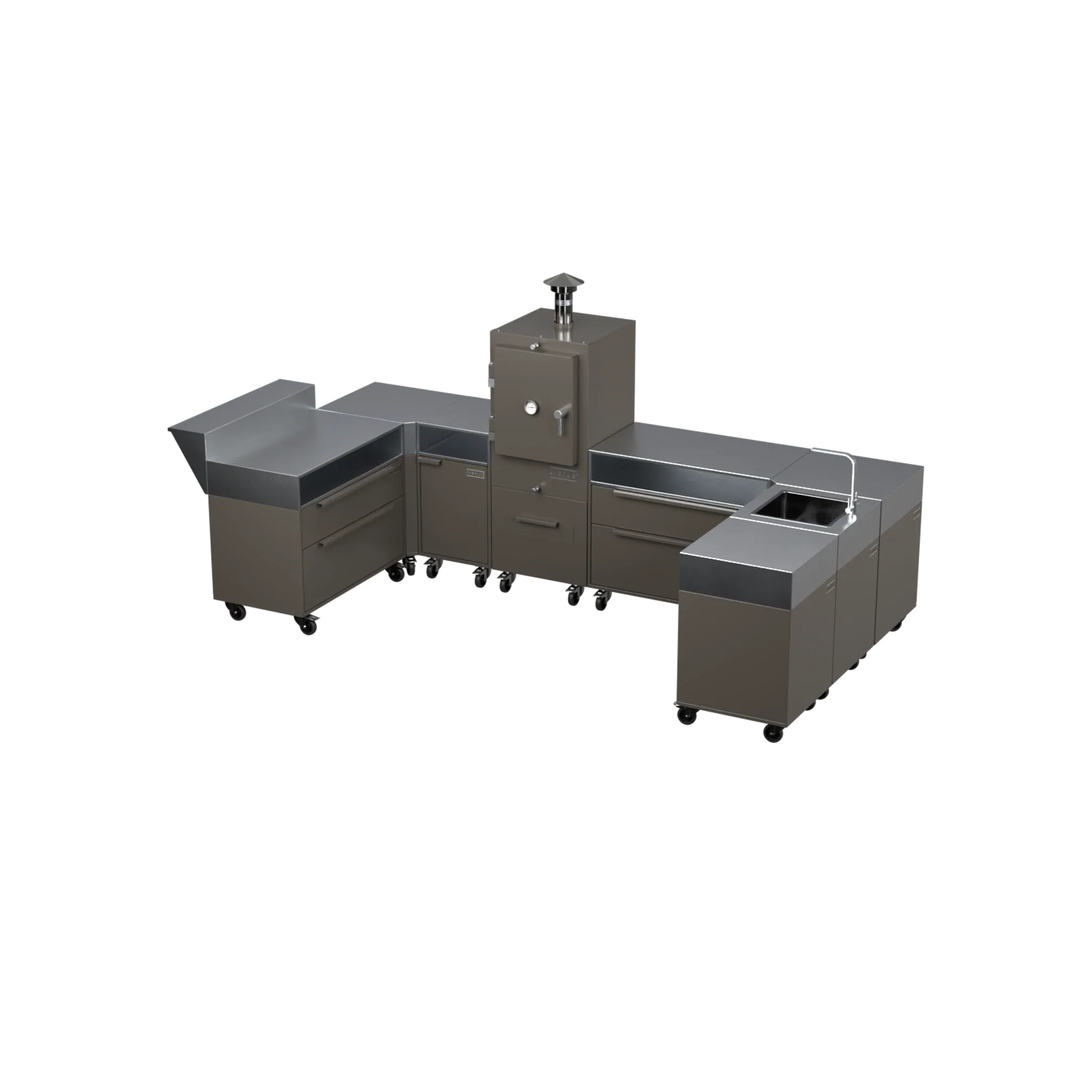 U-Shape Kitchen U2 in Porcini taupe, angled three-quarter view