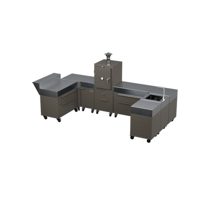 U-Shape Kitchen U2 in Porcini taupe, angled three-quarter view