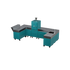 U-Shape Kitchen U2 in Teal Duck, an aqua blue-green, angled three-quarter view 