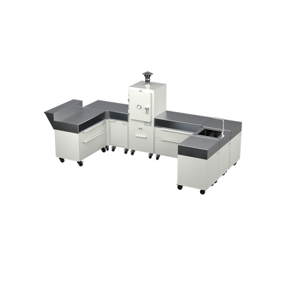 U-Shape Kitchen U2 in Truffle brown, angled corner layout view