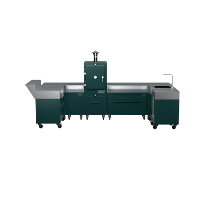 U-Shape Kitchen U2 in Agave green, straight-on front view