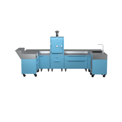 U-Shape Kitchen U2 in Blue Marlin blue, straight-on front view