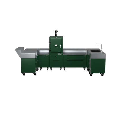 U-Shape Kitchen U2 in Green Chilli green, straight front elevation