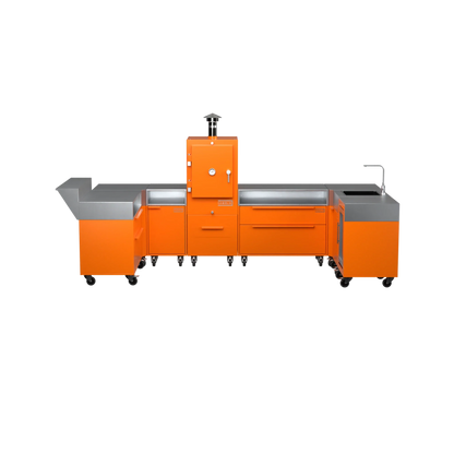 U-Shape Kitchen U2 in Saffron yellow, straight-on front elevation