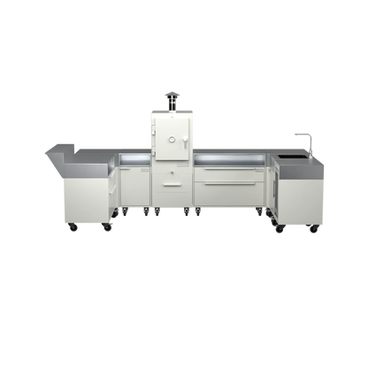 U-Shape Kitchen U2 in Truffle brown, straight front elevation