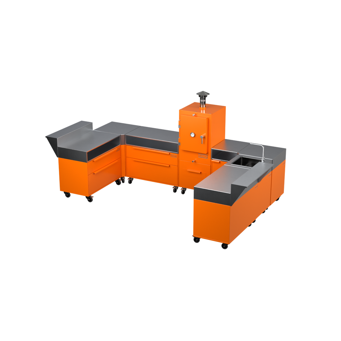 U3 — U-Shape Kitchen, Saffron finish, angle view