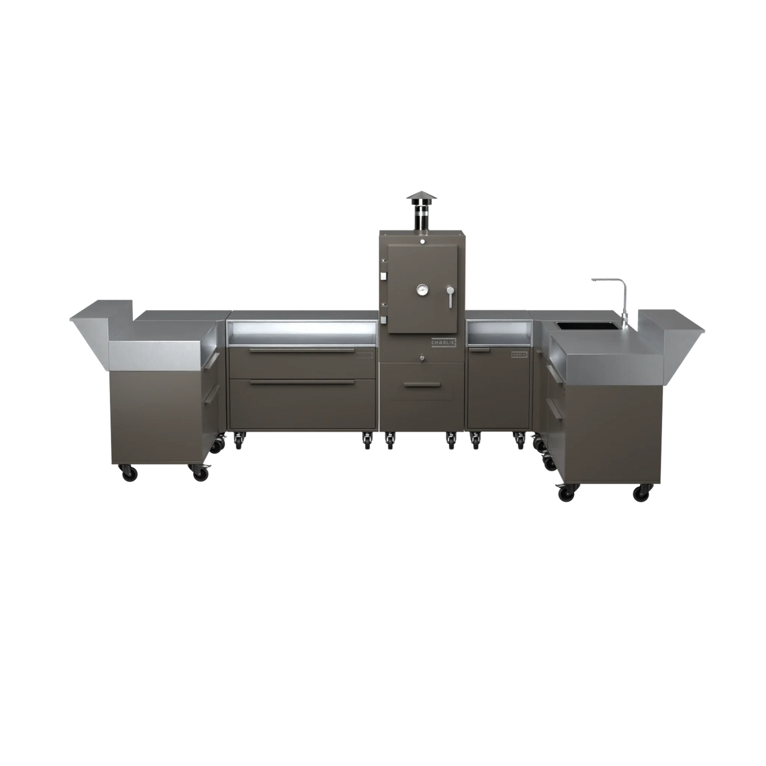 U3 U-Shape kitchen in porcini taupe, straight front-facing view