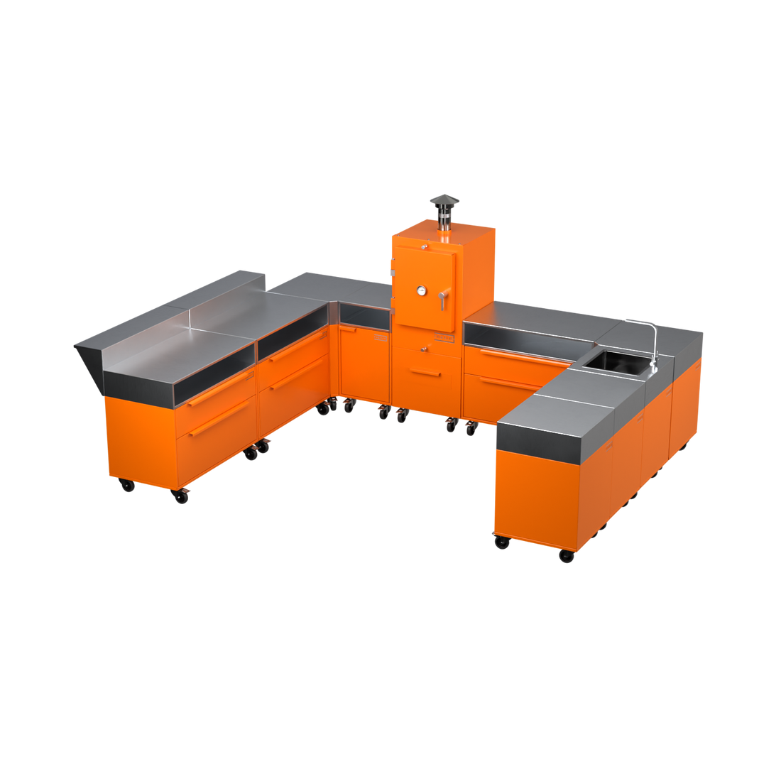 U4 — U-Shape Kitchen, Saffron finish, angle view